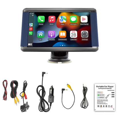 Lettore MP5 per auto portatile da 7" Monitor Bluetooth Carplay wireless + fotocamera a 4 LED