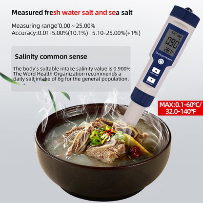 Strumento di test del misuratore di qualità dell'acqua digitale 5in1 PH/TDS/EC/Salinità/Temperatura