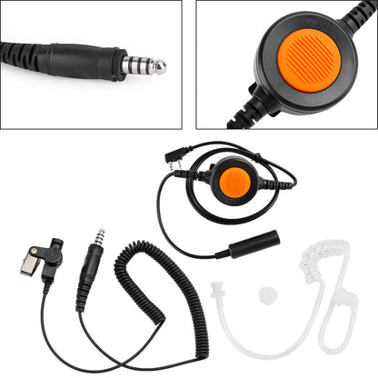 7.1-A3 Cuffia singola trasparente con tubo dell"aria per Kenwood TK-208 TK-220 TK-240