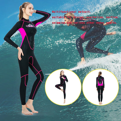 Muta da sub in neoprene da donna 3MM Muta da sub da surf Completo da snorkeling per lo snorkeling Triathlon