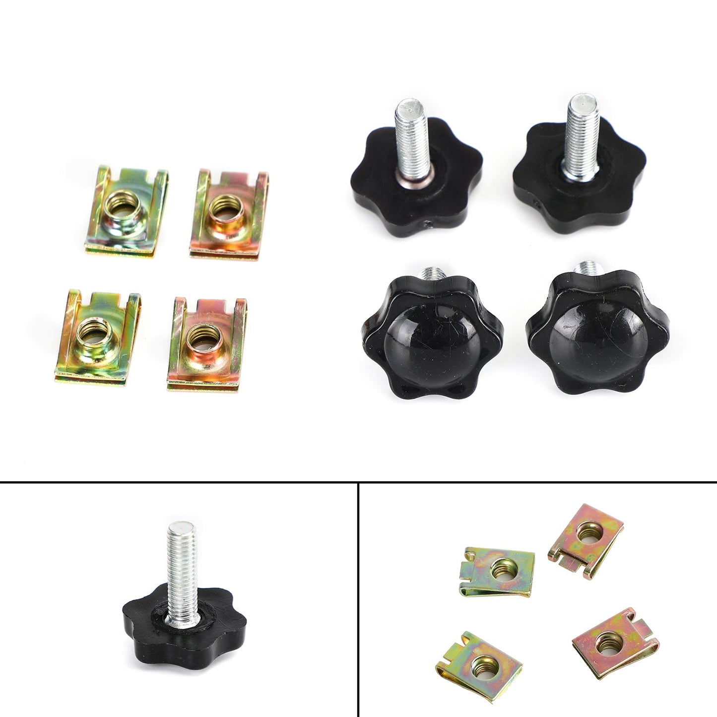 4Pcs Bisaccia Leva di Bloccaggio Bulloni e Dadi Kit Adatto Per Glide King Touring 96-19 Argento Generico