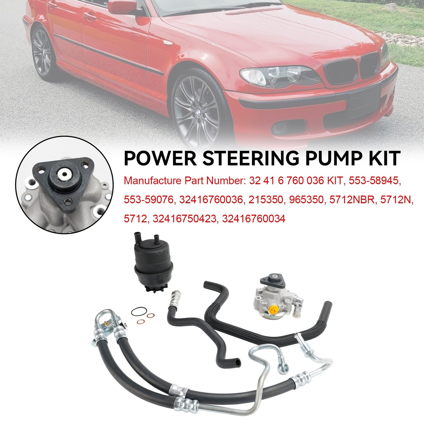 BMW E46 320i 323i 325i 328Ci 328i 330i 2001-2005 Kit pompa servosterzo