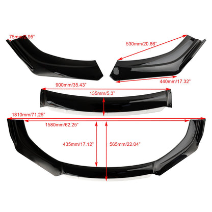 Protezione universale per diffusore splitter per paraurti anteriore per auto universale nero bianco