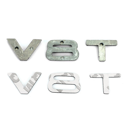 Distintivo dell'emblema V8T adatto per AUDI A1 A3 A4 A5 A6 A7 Q3 Q5 Q7 S6 S7 S8 S4 SQ5 nero generico