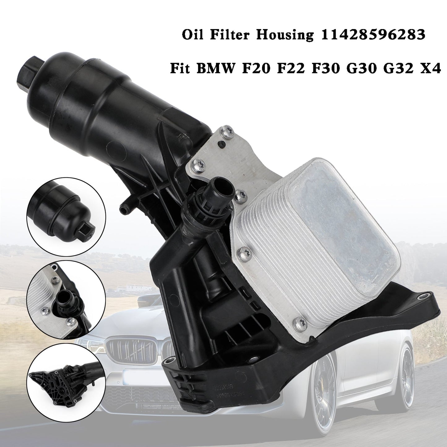 Alloggiamento filtro radiatore olio motore 11428596283 Fit BMW F20 F22 F30 G30 G32 X4 generico