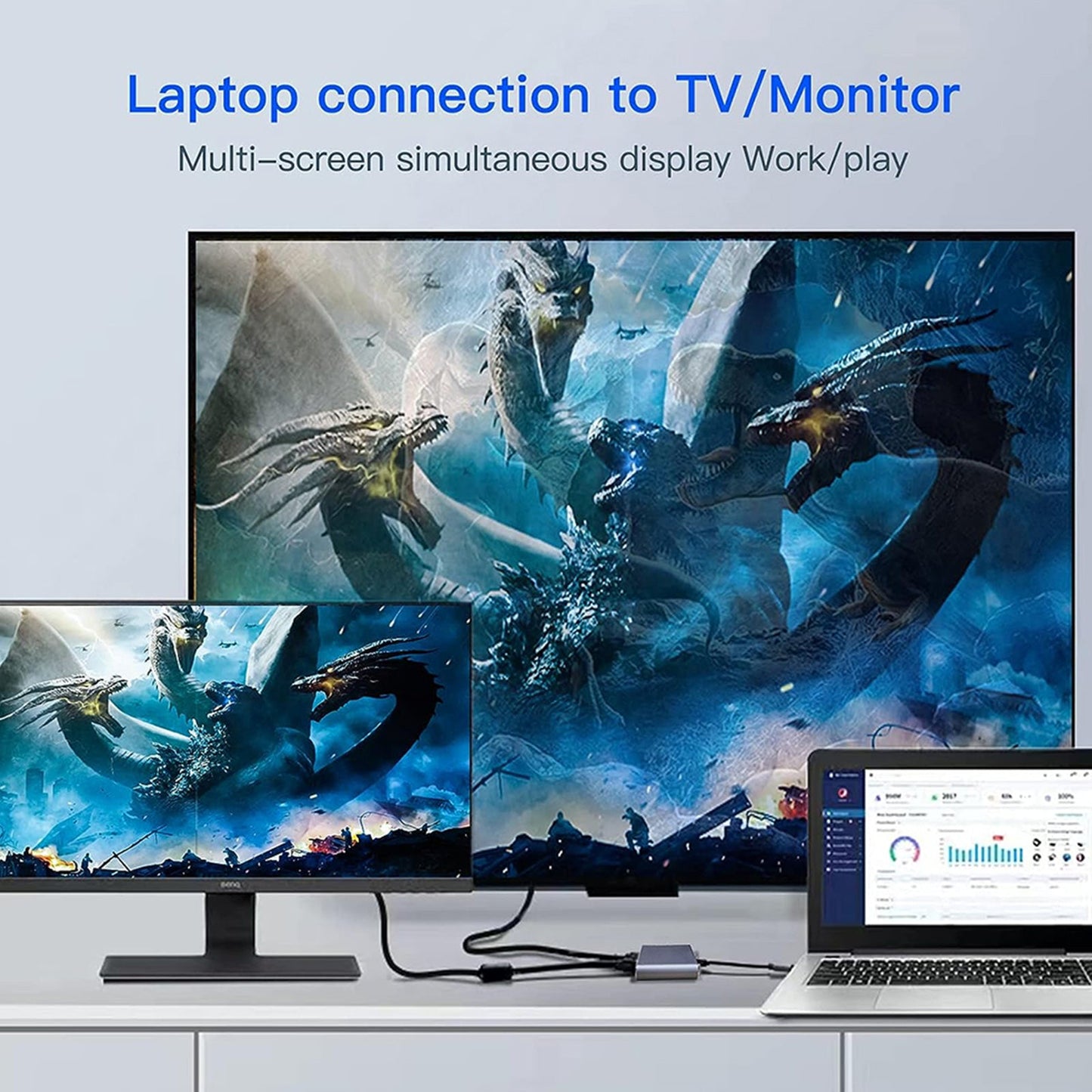 Notebook convertitore USB 3.0 da tipo C a doppio HD 1080P con stessa estensione del display dello schermo