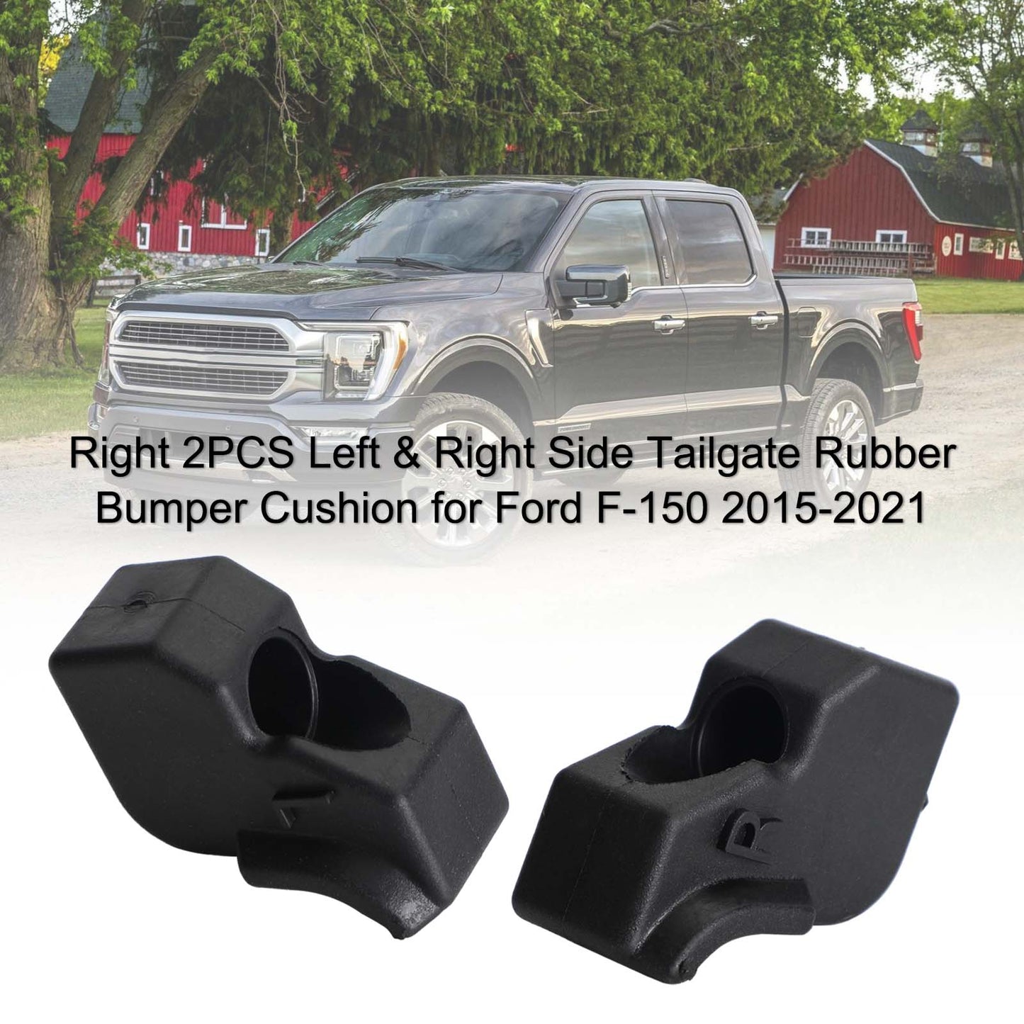 2 pezzi cuscino paraurti in gomma per portellone posteriore sinistro e destro per Ford F-150 2015-2021 generico