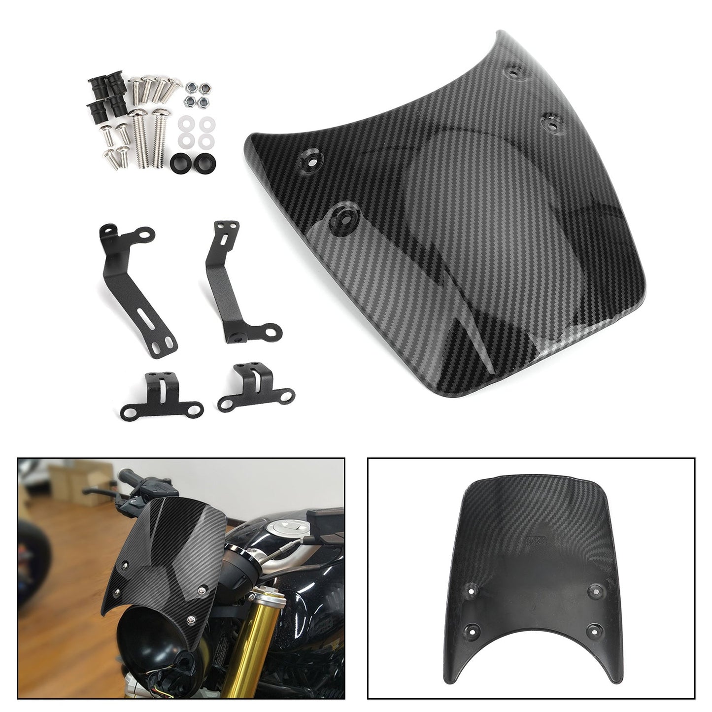 Parabrezza Parabrezza Cupolino Per BMW R Nine T 14-17 Carbonio Generico