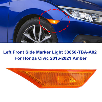 2¡Á Luce di posizione laterale anteriore per Honda Civic 2016-2021 Ambra Generico