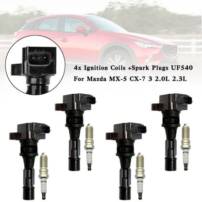 2009-2013 Mazda 6 L4 2.5L 4x Bobine di accensione + Candele UF540