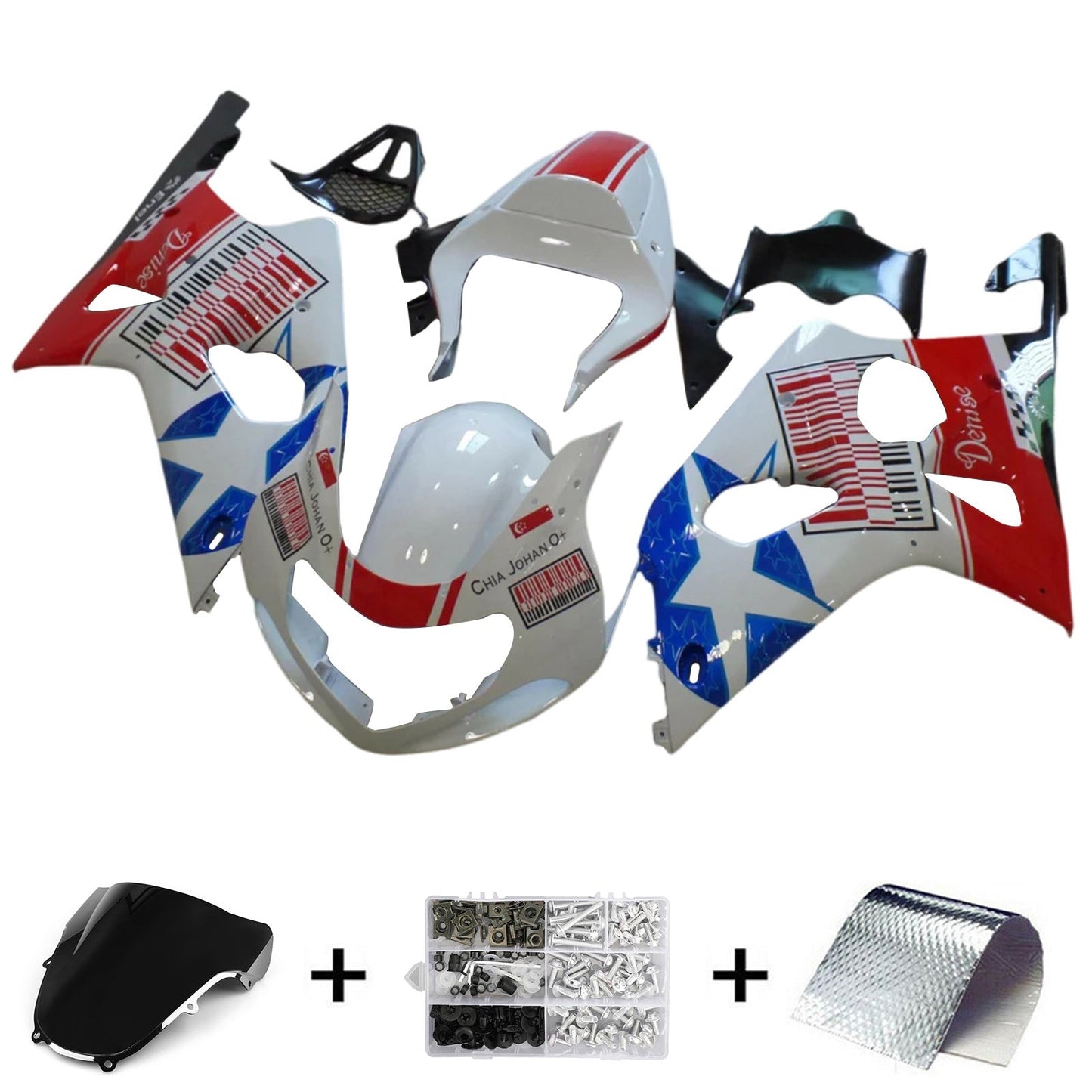 Amotopart Suzuki GSXR1000 2000-2002 K1 K2 Kit carena Carrozzeria Plastica ABS
