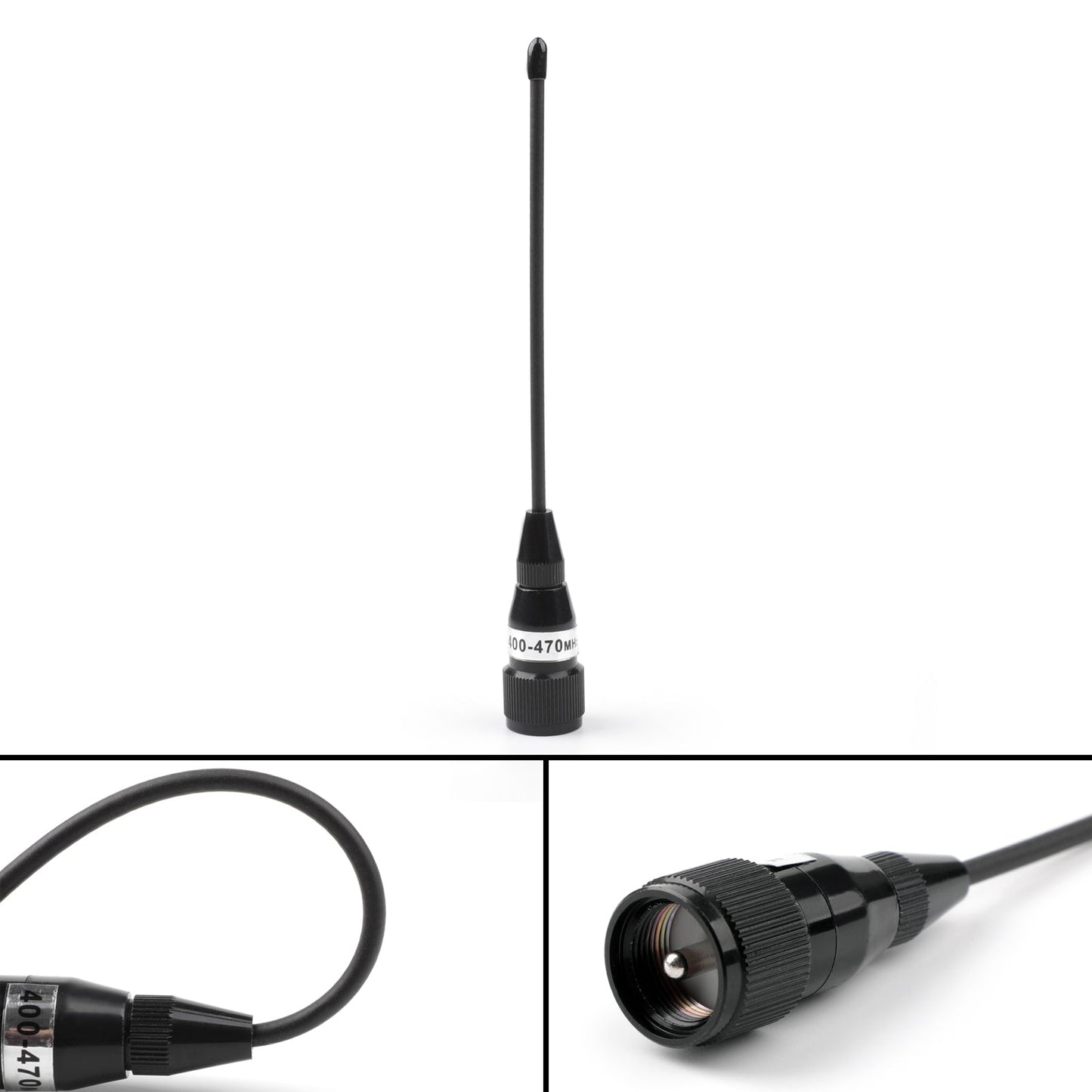 1 PZ 10 W Uhf 400-470 MHz Auto Radio Antenna In Gomma Corta PL259 Connettore Maschio