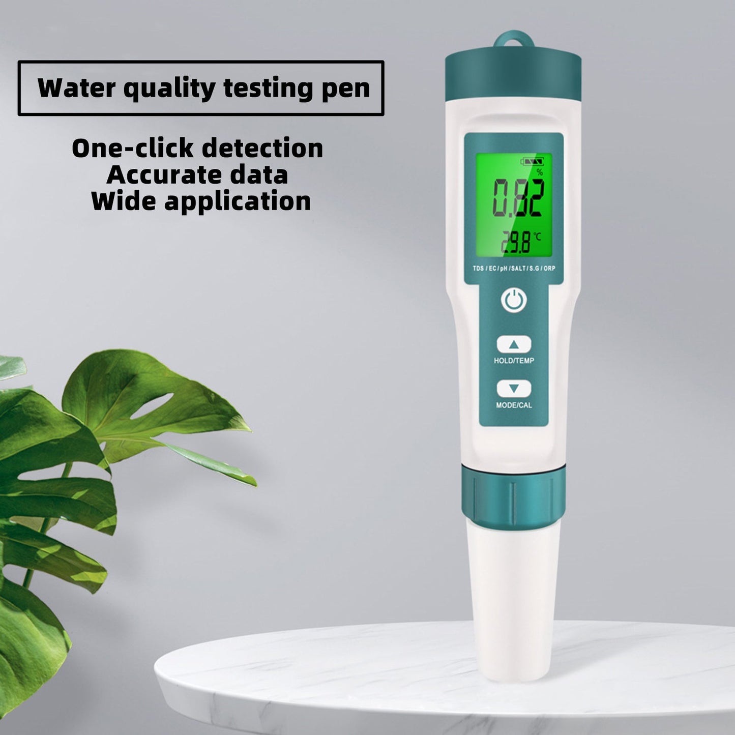 Tester di qualità d'acqua retroilluminato 7 in 1 PH/TDS/EC/ORP/TEMP/SG/Salinità