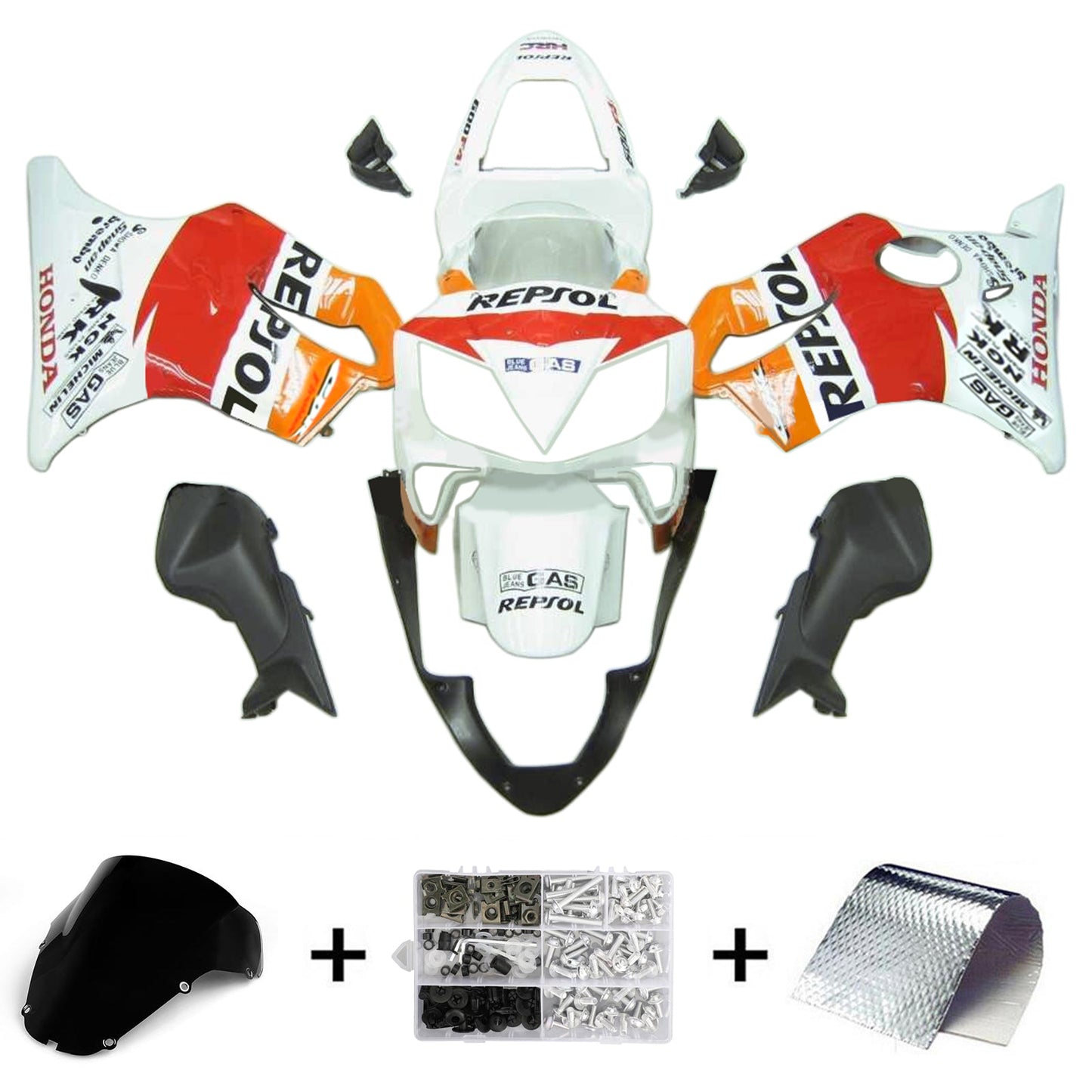 Amotopart Honda CBR600 F4i 2001-2003 Kit Carenatura Carrozzeria Plastica ABS