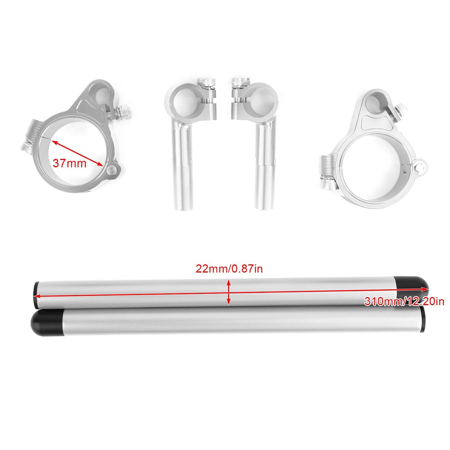 Kit manubrio forcella tubo forcella CNC girevole regolabile universale da 37 mm