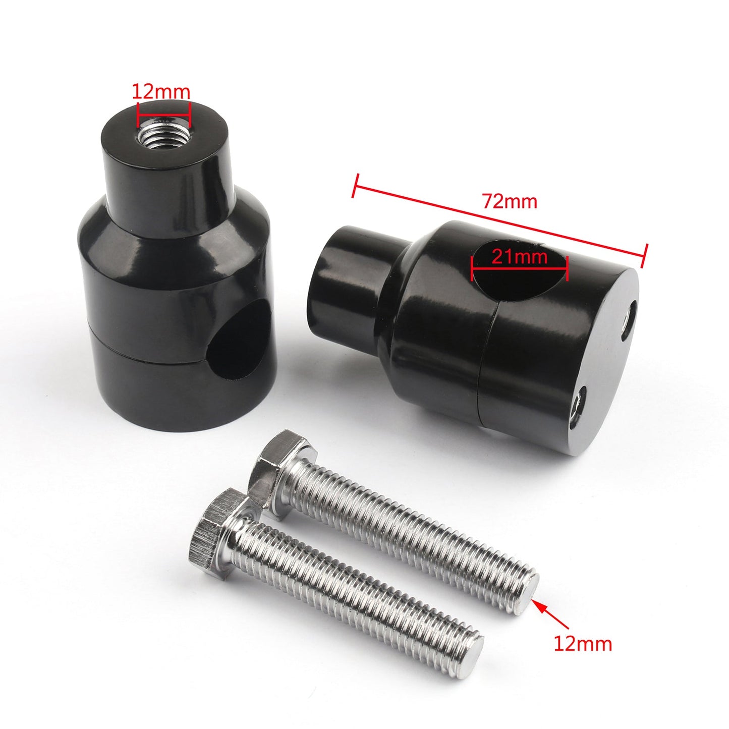 Manubrio Riser Riser Mount Morsetti di montaggio Moto Bici 7/8" 22mm Nero Generico