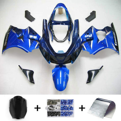 Amotopart 2000-2002 Kawasaki ZX6R Cladding Blue Kit