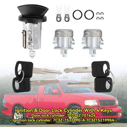 Ford F150 1997-2003 Expedition 1997-2004 Accensione e cilindro serratura porta con 4 chiavi 703362