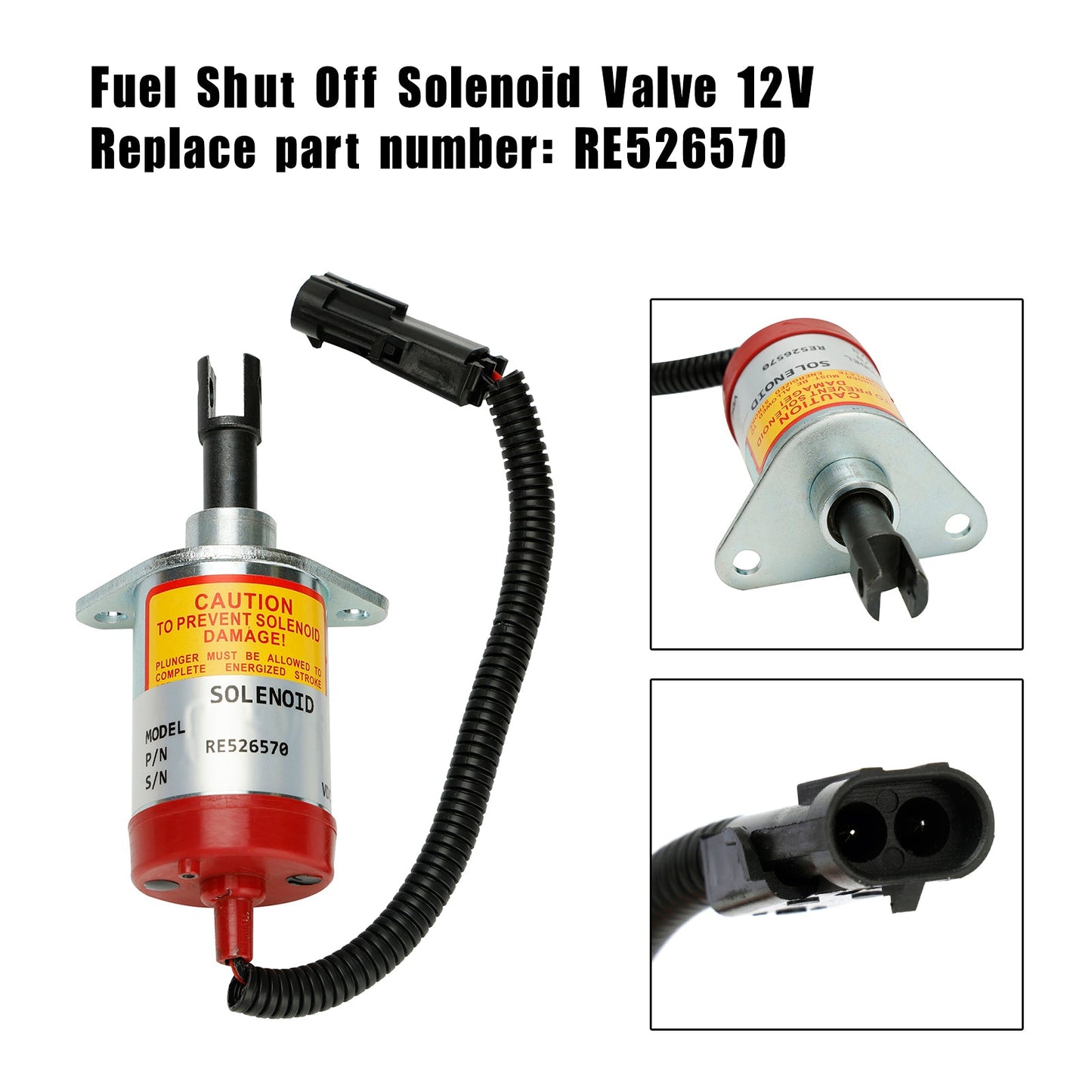 RE526570 Solenoide di arresto per John Deere 315 317 320 325 328 332 CT315 CT322 CT332