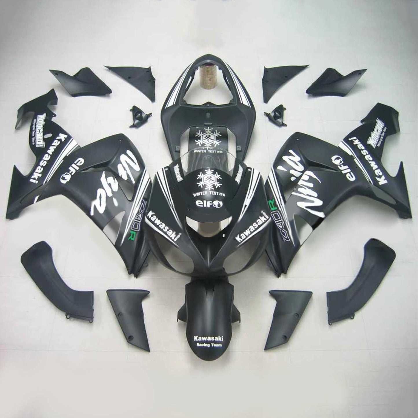 Amotopart Kawasaki ZX10R 2006-2007 Black with Wei? EM Logo Kit