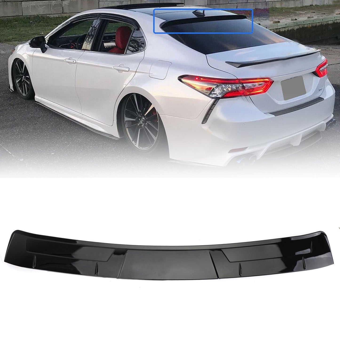 Spoiler sul tetto del lunotto posteriore nero lucido Fit Toyota Camry LE SE XSE XLE 2018-2023 Generico