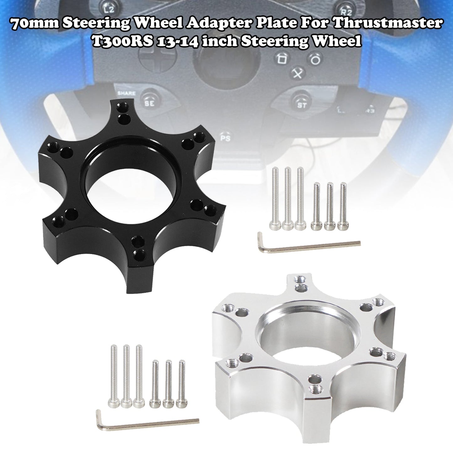 Per Thrustmaster T300RS Piastra adattatore volante 70mm Modifica gioco di corse