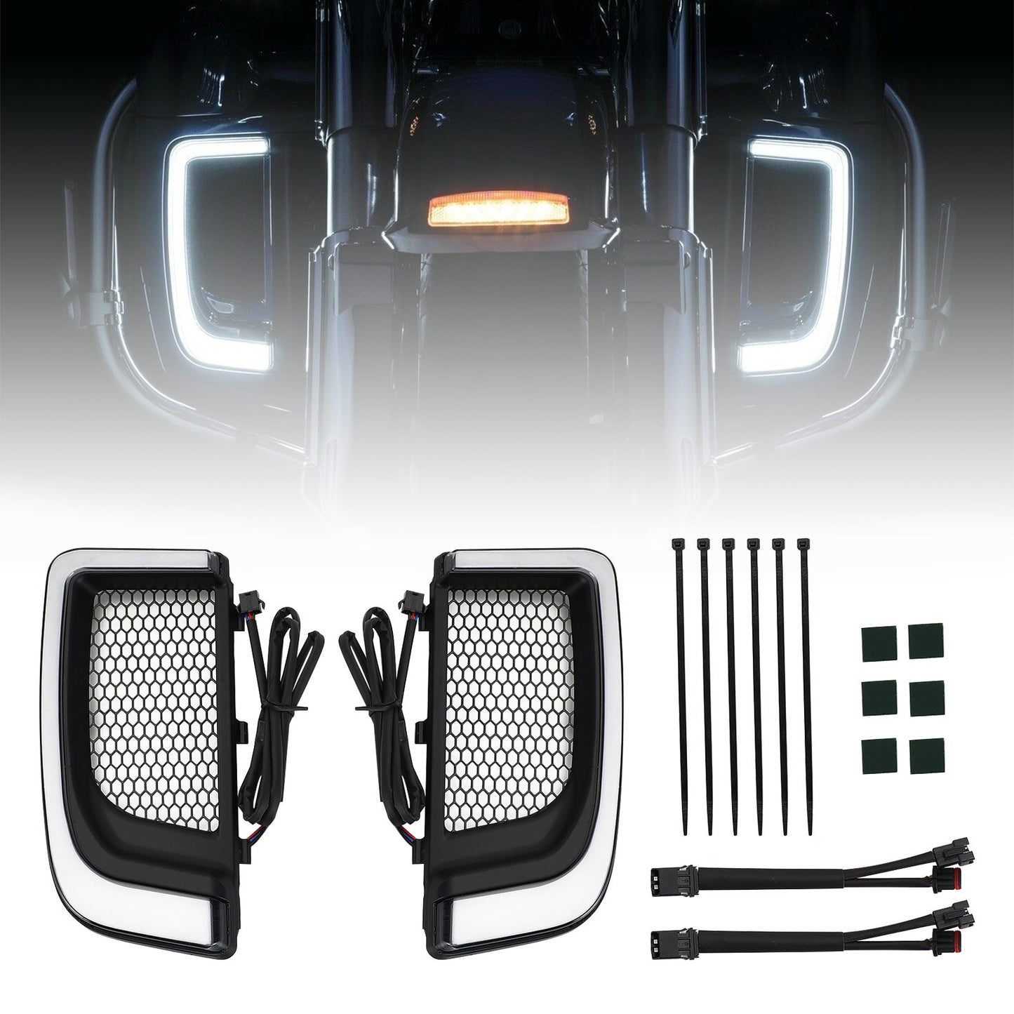 Tracer LED carenatura inferiore griglie inferiori luci per Electra FLH/T Road Glide Generico