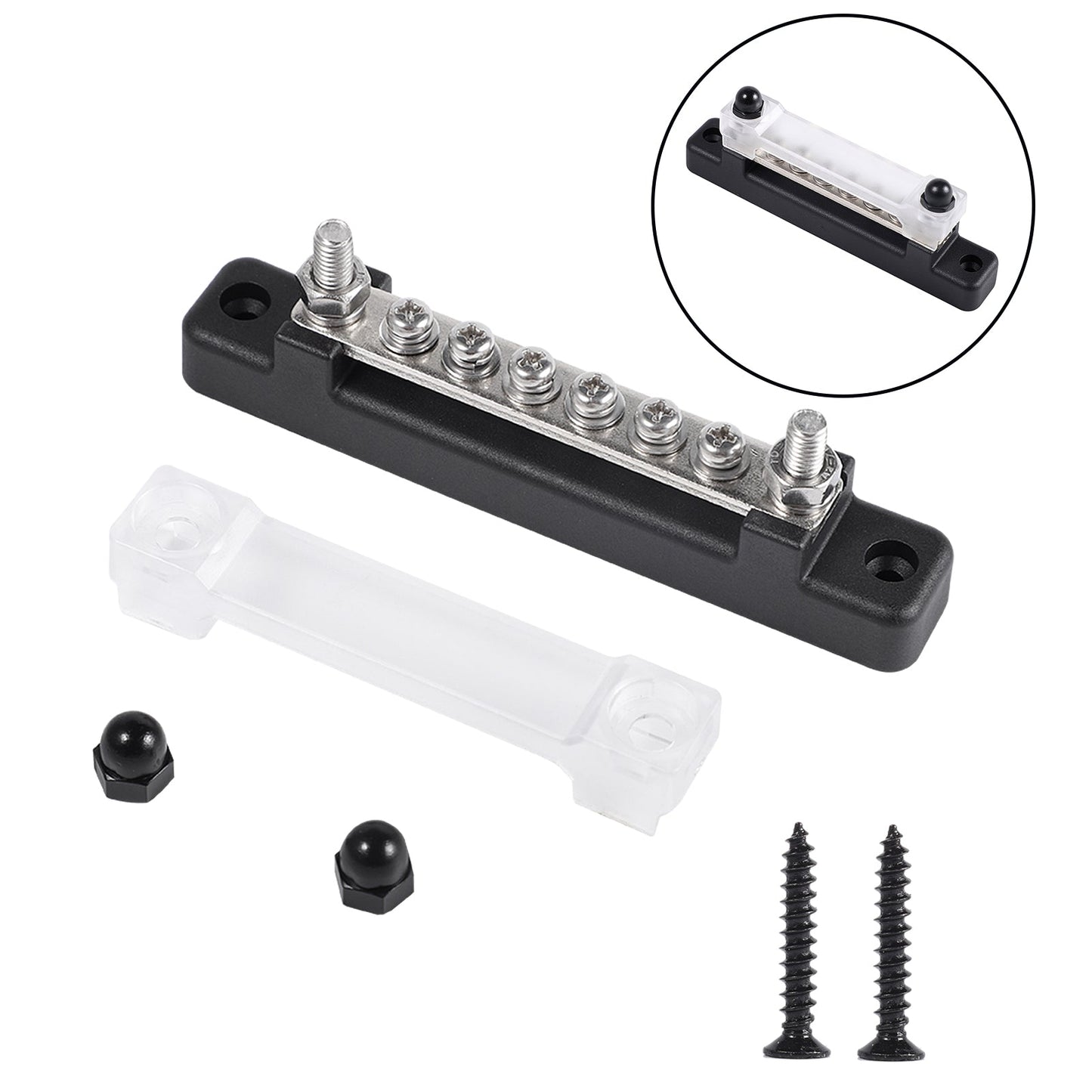 6 Way 150A Morsettiera di distribuzione Car Marine Boat Holder Cover 48V Bus Bar