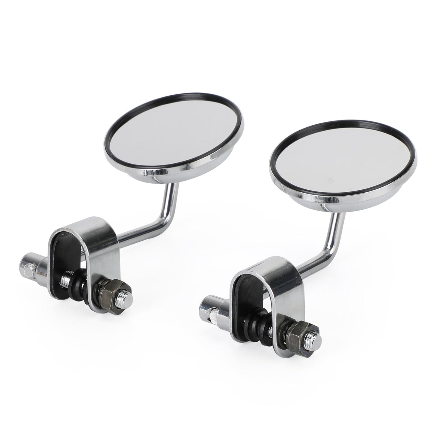 Morsetto vecchio stile su specchietti retrovisori rotondi da 3 pollici per Cafe Racer Chopper Bobber COPPIA Generico