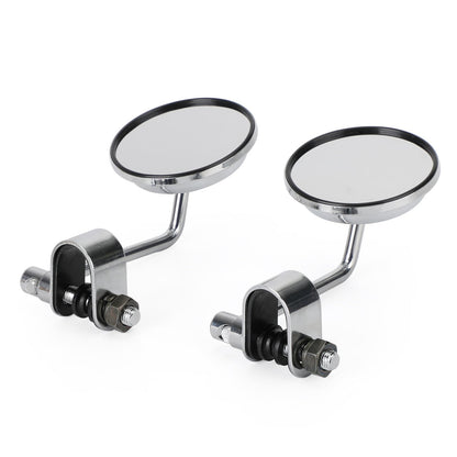 Morsetto vecchio stile su specchietti retrovisori rotondi da 3 pollici per Cafe Racer Chopper Bobber COPPIA Generico