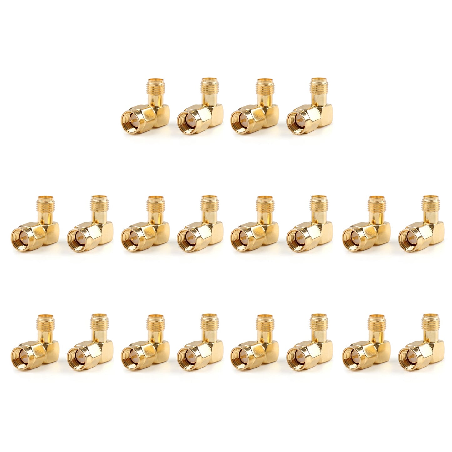 20Pcs SMA Jack femmina a connettore SMA maschio ad angolo retto a 90 gradi RF