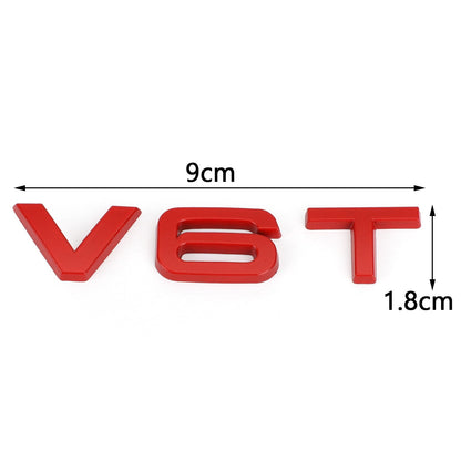 Distintivo dell&#39;emblema V6T adatto per AUDI A1 A3 A4 A5 A6 A7 Q3 Q5 Q7 S6 S7 S8 S4 SQ5 rosso generico