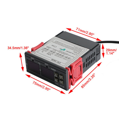 STC-3028 Termostato regolatore di temperatura e umidità digitale a doppio display + sonda
