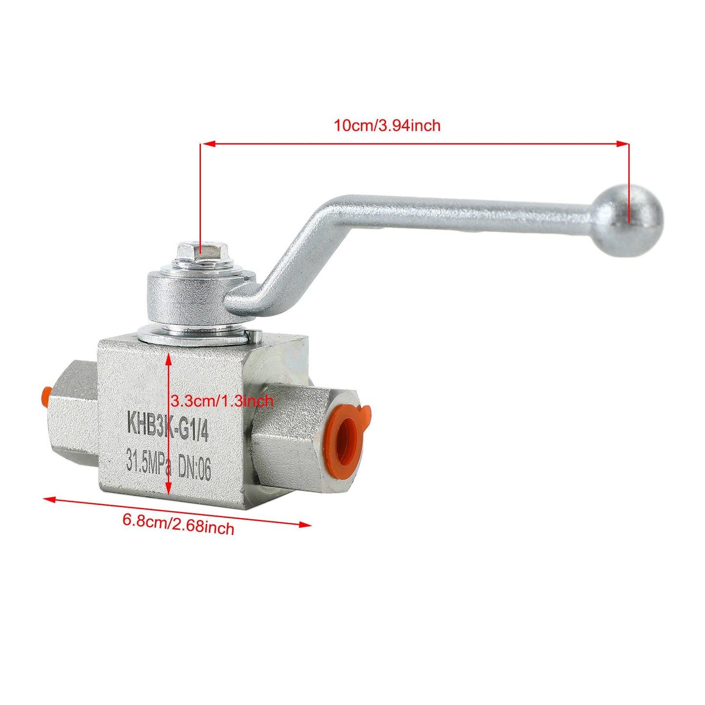 Valvola a sfera idraulica a 3 vie 1/4"/3/8"/1/2" NPT Valvola a sfera ad alta pressione femmina