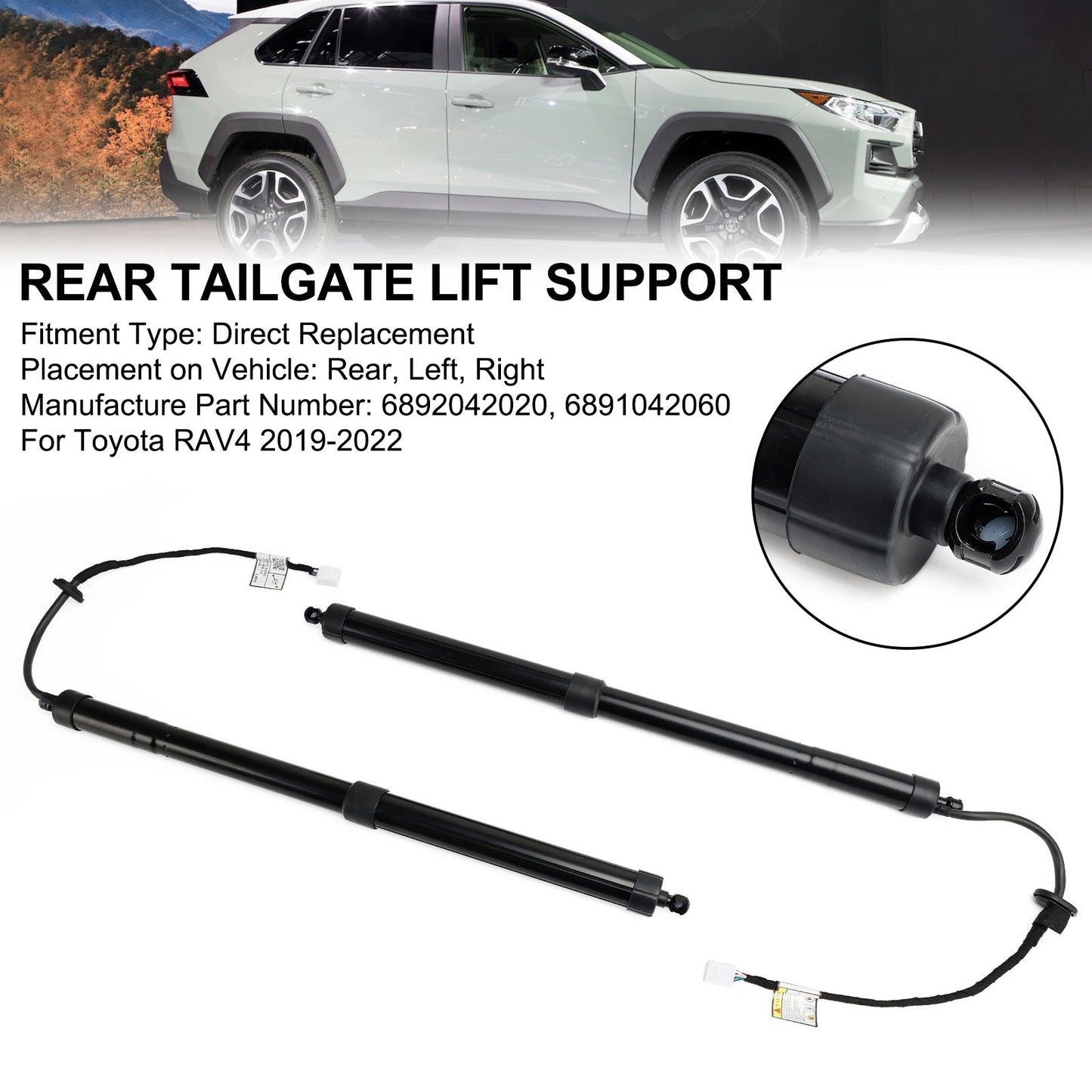 Per Toyota RAV4 2019-2022 supporto per sollevamento portellone posteriore posteriore 2 pezzi 6891042060