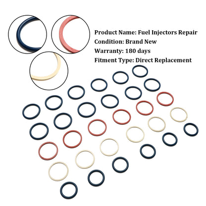 Kit O-ring di tenuta per iniettori di carburante da 6 pezzi adatto per Caterpillar C7 adatto per CAT C7 esterno