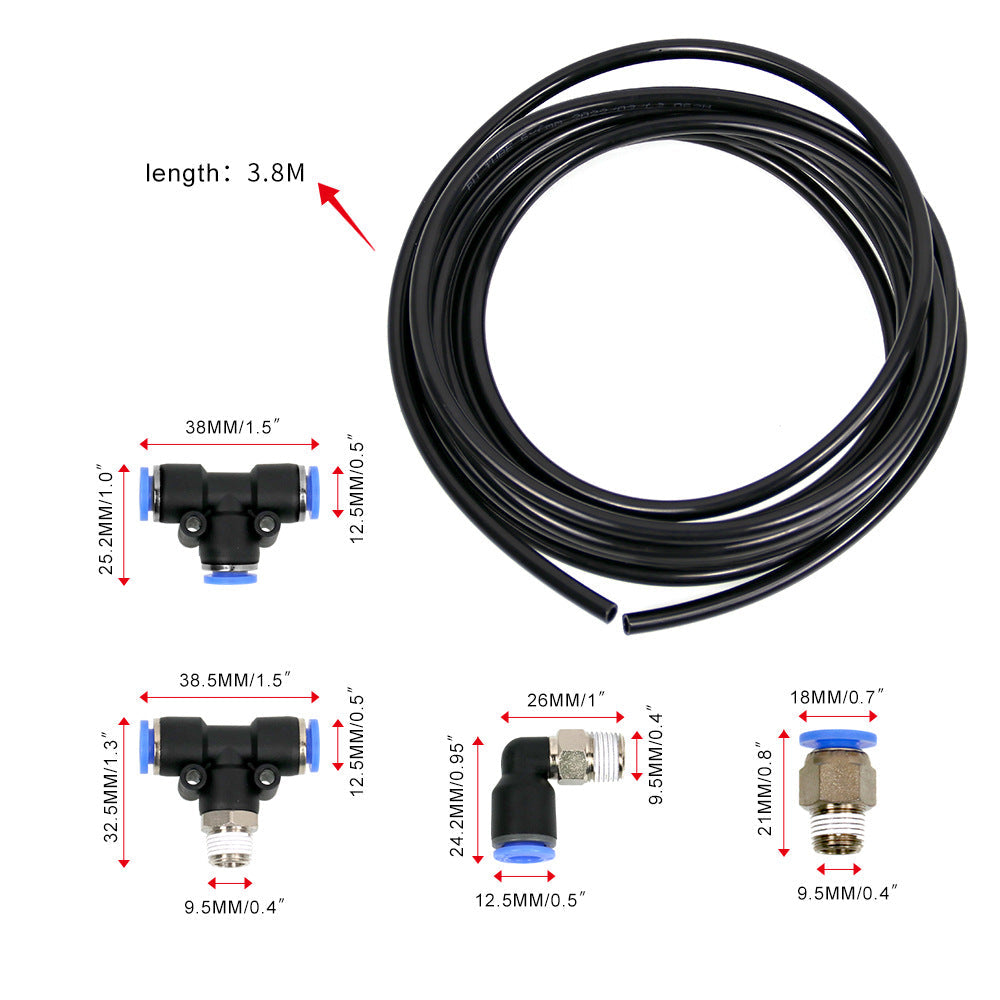 PUSH LOCK Kit di raccordi per vuoto nero Turbo Wastegate e solenoide per veicoli turbo