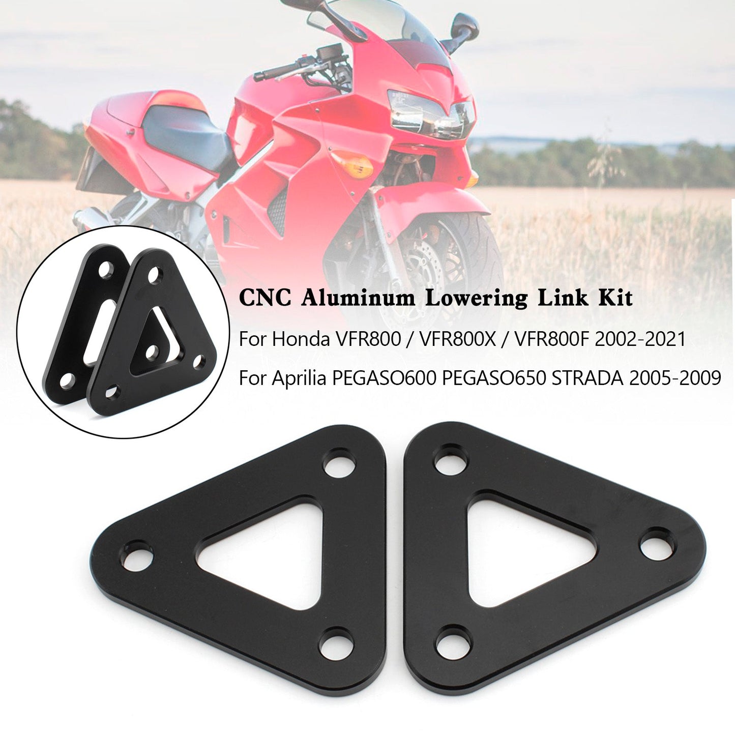 Honda VFR800 2002-2021 Kit collegamento abbassamento alluminio CNC PEGASO 600 650 2005-2009