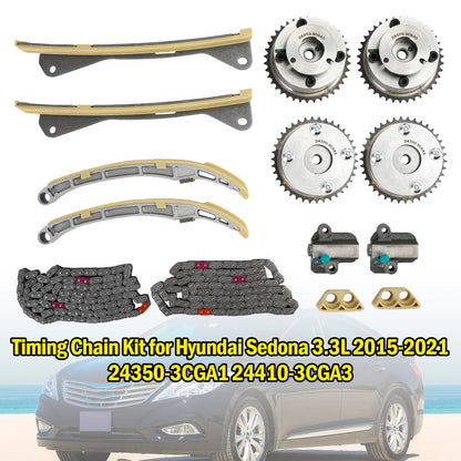 2013-2016 Hyundai Genesis Coupe 3.8L Kit catena di distribuzione 24350-3CGA1 24410-3CGA3 24321-3L100