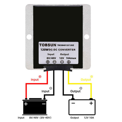 Stabilizzatore di tensione CC da 8-40 V a 12 V 10 A Regolatore di alimentazione per auto Impermeabile