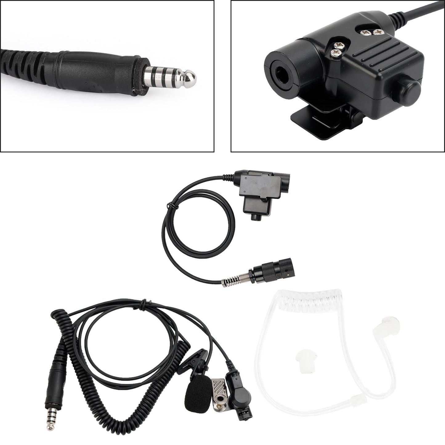 Cuffia con tubo dell'aria trasparente 7.1-A3 con microfono per radio PRC-152 PRC-148 U329