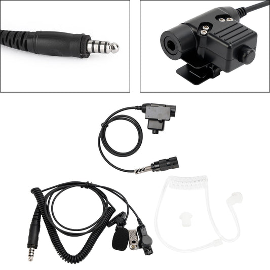 Cuffia con tubo dell'aria trasparente 7.1-A3 con microfono per radio AN/PRC-152 AN/PRC-148 U329