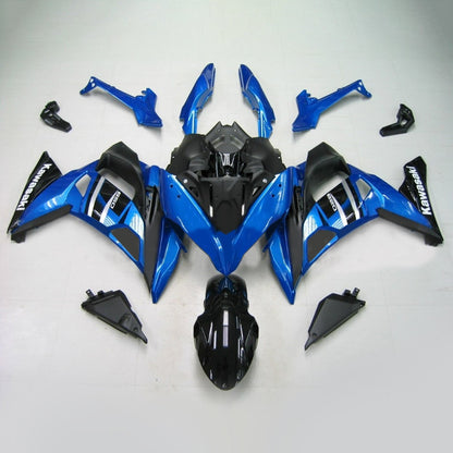 Amotopart Kawasaki ER6F/NINJA650R 2017-2019 kit di carenatura blu lucida