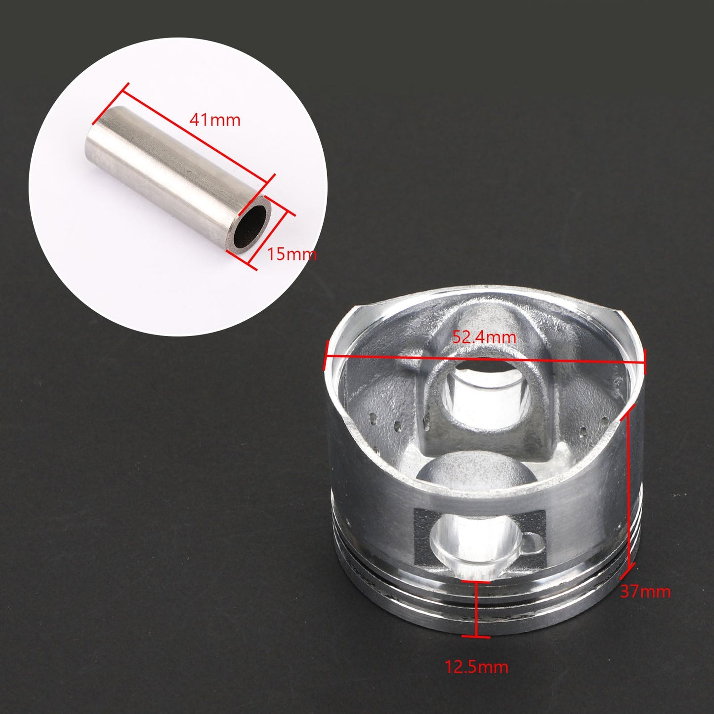Piston Pin Ring Set STD / +0.25 / +0.50 / +0.75 / +1.00 Alesaggio Misura per Yamaha YW XC 125 BWS Zuma Cygnus 14-20 Generico