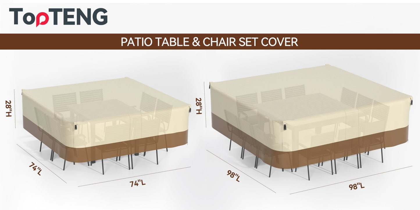 Copertura per mobili da giardino impermeabile quadrata 420D per tavolo e sedie da esterno