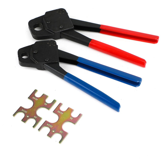 2 Pex Crimper 1/2" e 3/4" Plumbing Crimping Gonogo Set Angle Gauge Tools Combo
