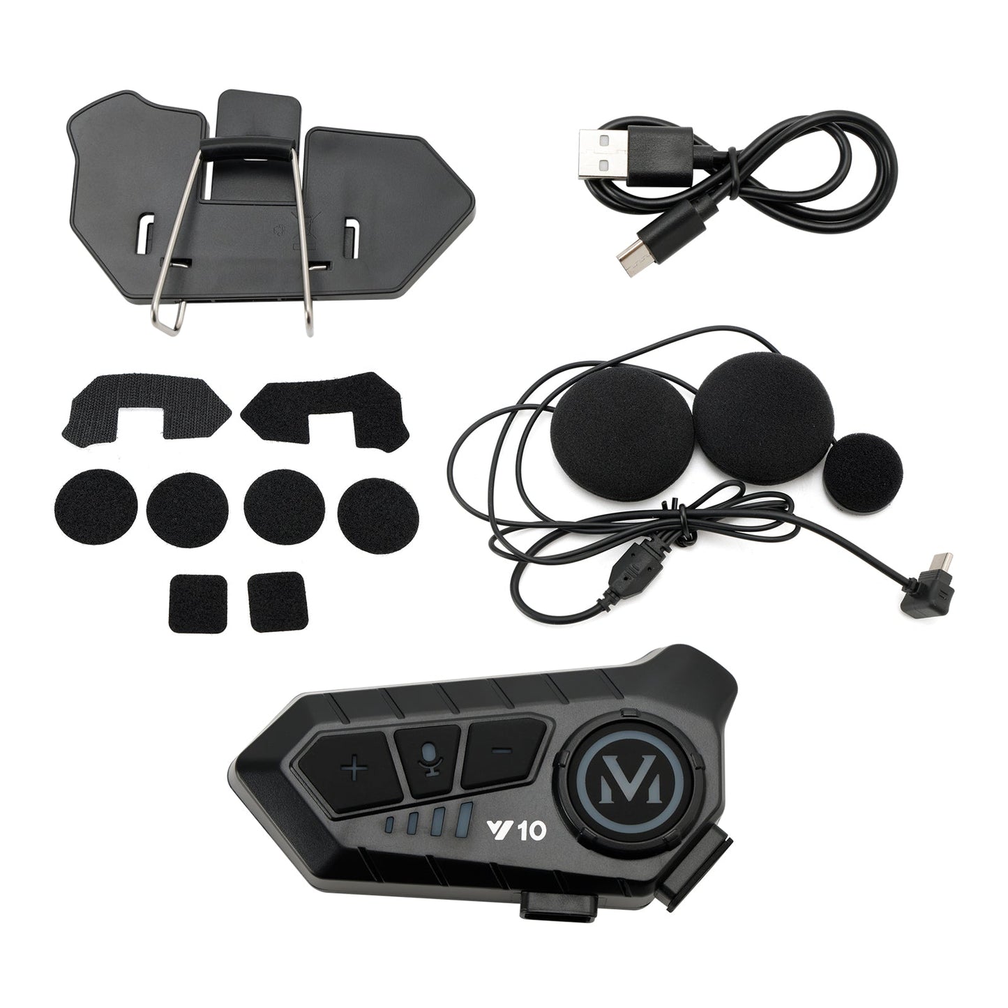 Auricolare Bluetooth per casco con altoparlante universale nero per moto