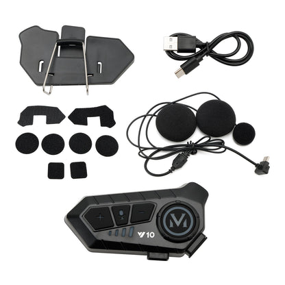 Auricolare Bluetooth per casco con altoparlante universale nero per moto
