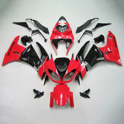 Amotopart Kawasaki 2009-2012 ZX6R 636 ROSSO MISCINA BLACO KIT BLACO