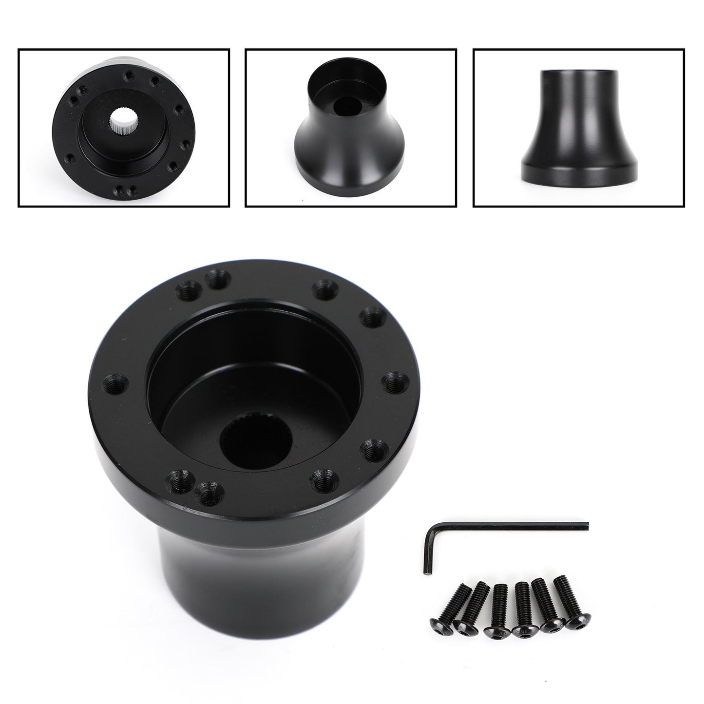 Mozzo adattatore per volante in alluminio per carrello da golf adatto per Club Car DS 1984-up nero generico